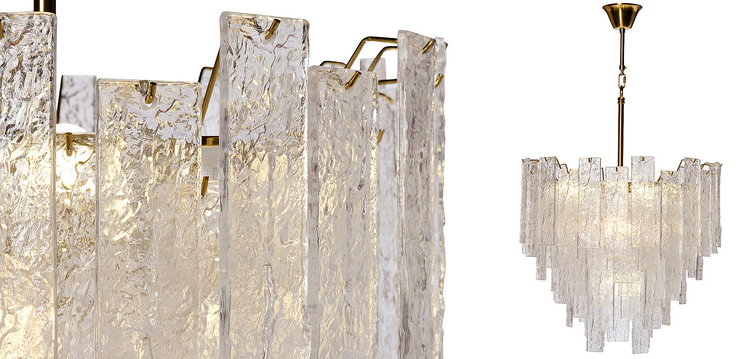 Люстра Dorit Textured Glass Rectangular Chandelier Люстра Dorit Textured Glass Rectangular Chandelier - Loft-Concept в Орле