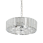 Люстра круглая на цепи цвета хром с прозрачными рельефными хрустальными пластинами Textured Glass Chandelier варинант исполнения - 1 | Loft Concept в Орле