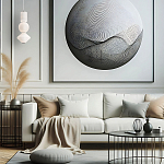 Подвесной светильник белого цвета с тремя геометрическими плафонами Alora Mood варинант исполнения - 7 | Loft Concept в Орле