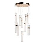 Люстра каскадная с прозрачными цилиндрическими плафонами Jenae Glass Tube Lighting варинант исполнения - 2 | Loft Concept в Орле