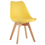 Стул с основой из пластика и мягким сиденьем Arvika Yellow варинант исполнения - 1 | Loft Concept в Орле