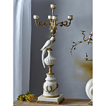 Подсвечник белый Попугай из фарфора с бронзовыми элементами Eden Garden варинант исполнения - 4 | Loft Concept в Орле