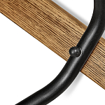 Барный стул со спинкой и металлической подставкой на 4-х деревянных ножках Бежевый Велюр Vendramin Chair варинант исполнения - 6 | Loft Concept в Орле