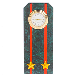 Часы погон ВС подарочные настольные из натурального камня Змеевик Military Clock варинант исполнения - 13 | Loft Concept в Орле