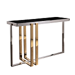 Консоль в современном стиле с черной стекляной столешницей Console with Black Glass варинант исполнения - 1 | Loft Concept в Орле