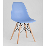 Пластиковый стул на ножках из массива бука Eames Blue варинант исполнения - 1 | Loft Concept в Орле