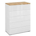 Комод с белым глянцевым фасадом с 5-ю ящиками Grace of Furniture  варинант исполнения - 1 | Loft Concept в Орле