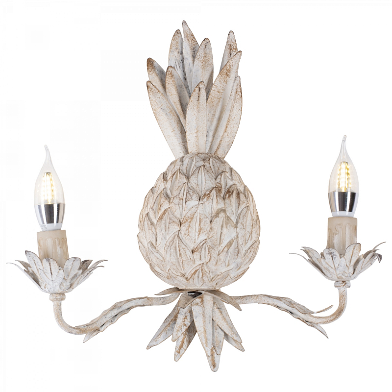 Бра Ананас белый прованс Pineapple Wall Lamp Белый винтажная патина Бра Ананас белый прованс Pineapple Wall Lamp Белый винтажная патина в Орле | Loft Concept