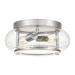 Потолочный светильник цвета никель с плафоном из прозрачного фактурного стекла Quoizel варинант исполнения - 1 | Loft Concept в Орле