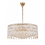 Люстра круглая с хрустальными подвесками на золотистом каркасе Roul Crystal Light варинант исполнения - 9 | Loft Concept в Орле