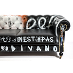 Диван Честерфильд граффити graffiti Orange Sofa натуральная кожа варинант исполнения - 9 | Loft Concept в Орле