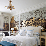 Обои ручная роспись в стиле Арт-деко Rateau Colourway SC-243 on Deep Rich Gold gilded paper варинант исполнения - 1 | Loft Concept в Орле