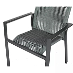 Стул темно-серый с высокой плетеной спинкой и сиденьем Braided Strength варинант исполнения - 7 | Loft Concept в Орле