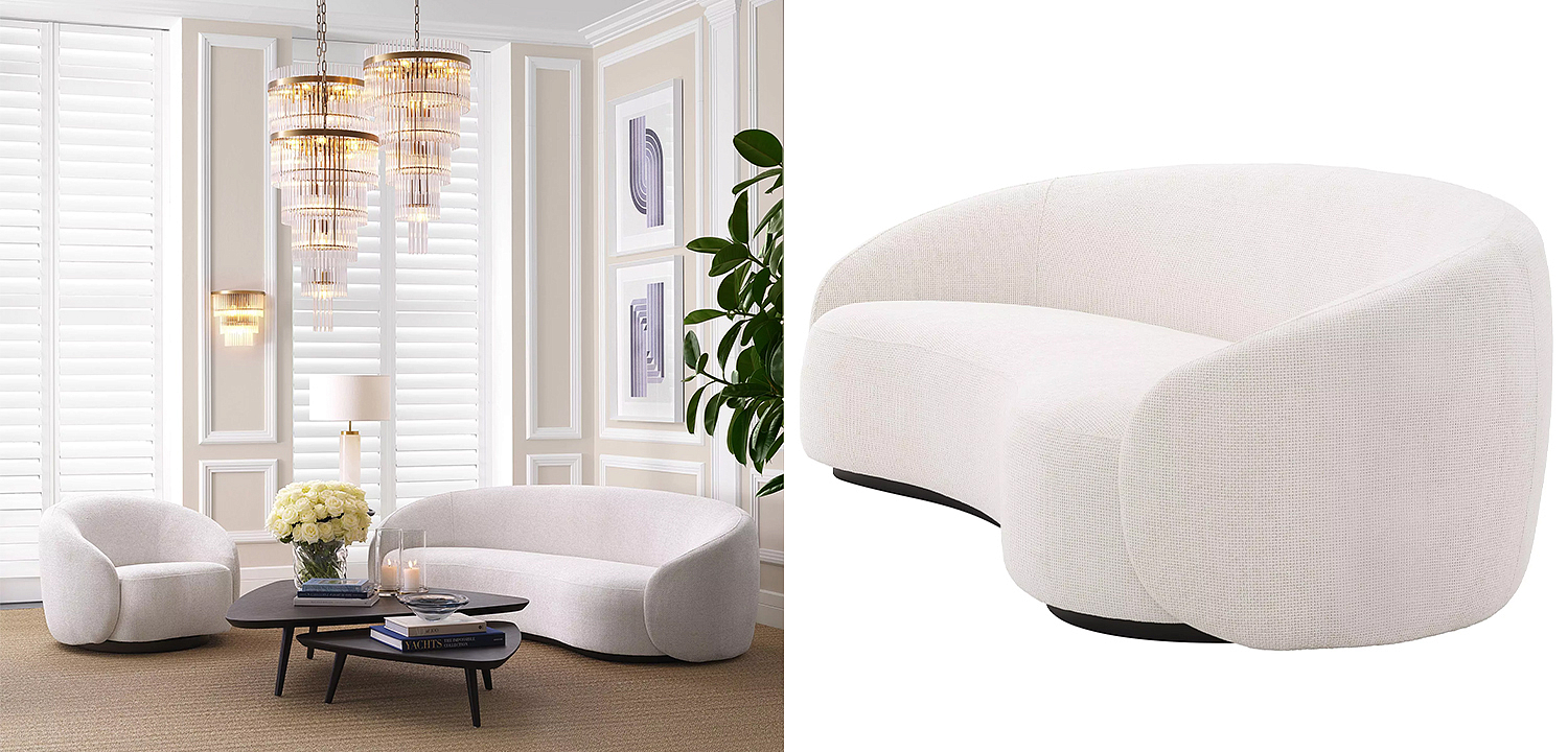 Диван Eichholtz Sofa Amore Молочный Черный Диван Eichholtz Sofa Amore Молочный Черный - Loft-Concept в Орле