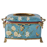 Салфетница прямоугольная голубого цвета с цветами и бабочками Blue Garden варинант исполнения - 1 | Loft Concept в Орле