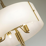 Люстра на штанге с белым круглым плафоном на бронзовом основании с вертикальным декором из металлических трубок Sohne варинант исполнения - 4 | Loft Concept в Орле