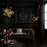 Люстра подвесная со стеклянными плафонами из дымчатого и золотистого с шестью вертикальными подвесками Gilded Mirage  варинант исполнения - 9 | Loft Concept в Орле