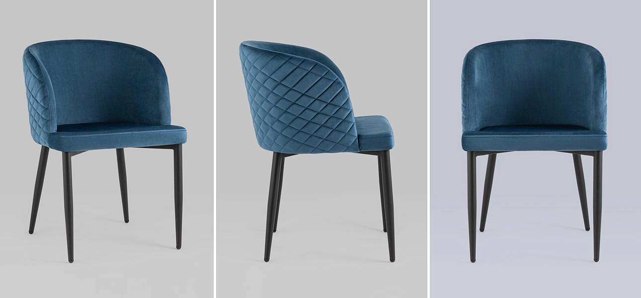 Стул Oscar Chair Синий Велюр Стул Oscar Chair Синий Велюр - Loft-Concept в Орле