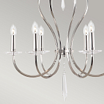 Люстра цвета никель с 6-ю лампами и стеклянными подвесками Elstead Lighting варинант исполнения - 5 | Loft Concept в Орле