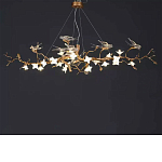 Люстра в виде золотой ветки с цветами и птичками Marvelous Garden варинант исполнения - 7 | Loft Concept в Орле