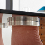 Обеденный стол со стеклянной столешницей и розовыми ножками с тканевой обивкой Wrigley варинант исполнения - 3 | Loft Concept в Орле