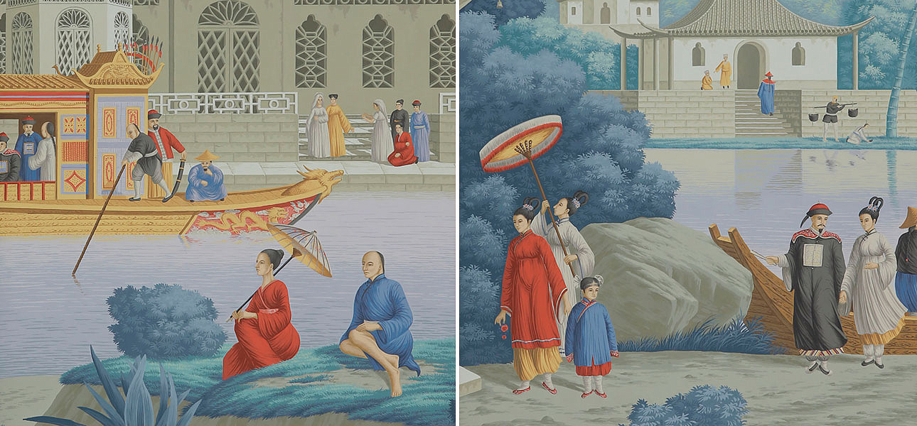 Обои ручная роспись Procession Chinoise Charvet on scenic paper Обои ручная роспись Procession Chinoise Charvet on scenic paper - Loft-Concept в Орле