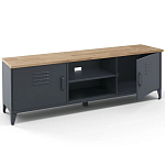 ТВ-тумба из металла и столешницей из массива дуба Metal Wood TV-Stand варинант исполнения - 3 | Loft Concept в Орле