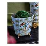 Кашпо из голубого фарфора с бронзовыми элементами Blue Garden варинант исполнения - 4 | Loft Concept в Орле