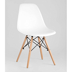 Пластиковый стул на ножках из массива бука Eames White  варинант исполнения - 1 | Loft Concept в Орле
