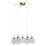 Люстра с 7-ю плафонами из прозрачного стекла в форме шара Orb Cascade  варинант исполнения - 4 | Loft Concept в Орле