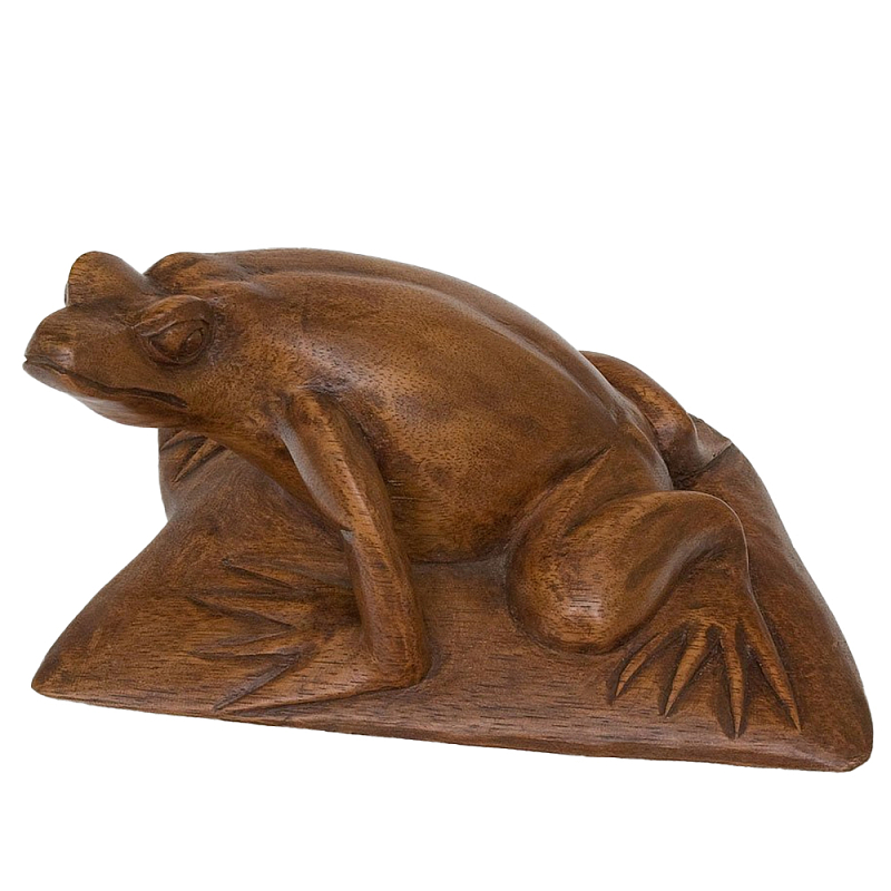 Статуэтка деревянная в виде лягушки Frog on a Rock Коричневый Статуэтка деревянная в виде лягушки Frog on a Rock Коричневый в Орле | Loft Concept