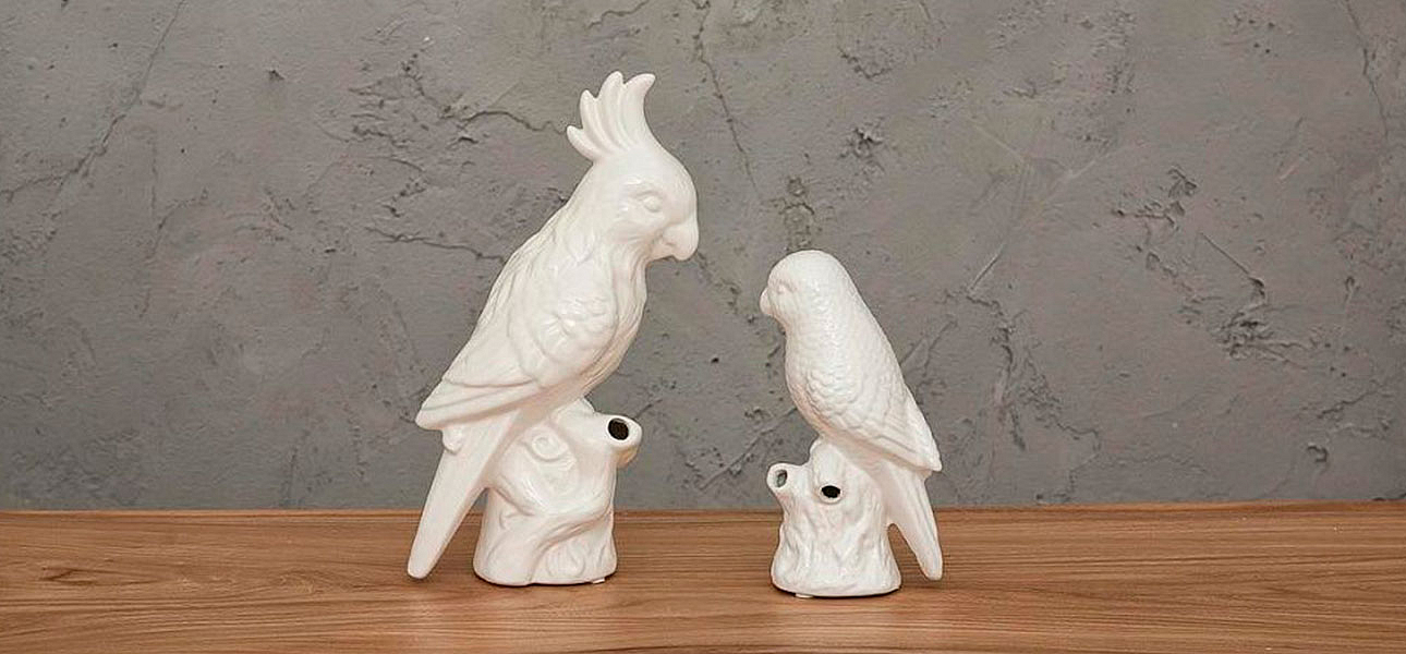Фигурка керамика белый попугай Small Parrot Фигурка керамика белый попугай Small Parrot - Loft-Concept в Орле
