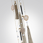 Люстра подвесная с 8-ю шарообразными плафонами из белого стекла с подвесками из камня и кисточками Agatelle варинант исполнения - 7 | Loft Concept в Орле