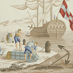 Обои ручная роспись Views of Italy Azure on Sepia варинант исполнения - 1 | Loft Concept в Орле