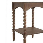 Приставной столик деревянный с резными ножками и нижней полкой Vintage Side Table Brown Wood варинант исполнения - 1 | Loft Concept в Орле
