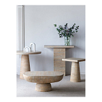 Столик кофейный кремового цвета с овальной столешницей и круглым основанием Cream Dalmen Table варинант исполнения - 8 | Loft Concept в Орле