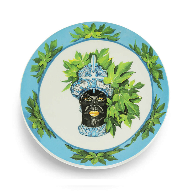 Тарелка Abhika PLATE MORO HEAD SMALL D15,5 Голубой Зеленый Тарелка Abhika PLATE MORO HEAD SMALL D15,5 Голубой Зеленый в Орле | Loft Concept