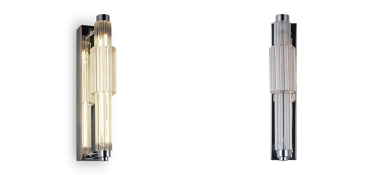 Бра с вертикальным узким плафоном Fuse Crystal Beige Бра с вертикальным узким плафоном Fuse Crystal Beige - Loft-Concept в Орле