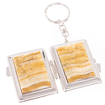 Зеркало брелок складное двухстороннее из натурального камня Оникс Silver Stone Mirrors варинант исполнения - 2 | Loft Concept в Орле