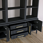 Модульный стеллаж Primo из трех составных элементов Черный дуб варинант исполнения - 5 | Loft Concept в Орле