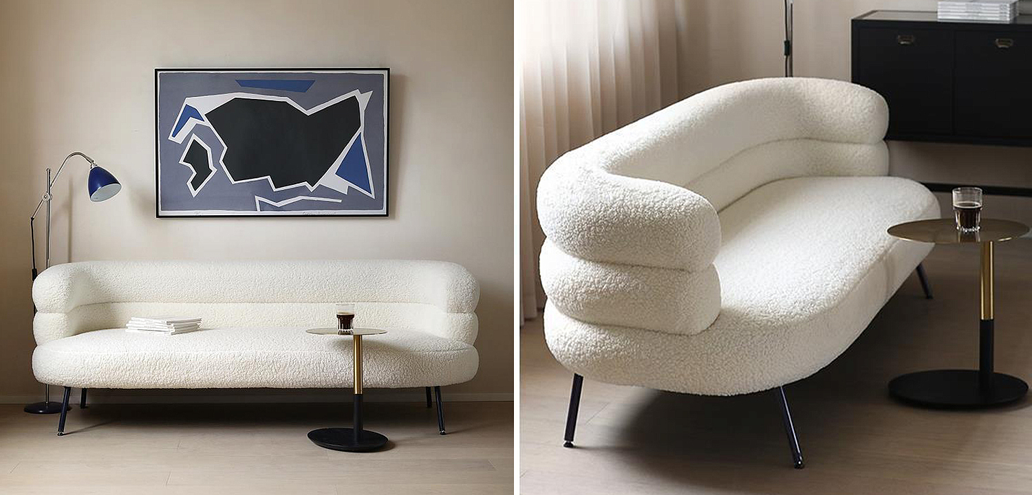 Диван Boyle White Boucle Sofa Диван Boyle White Boucle Sofa - Loft-Concept в Орле