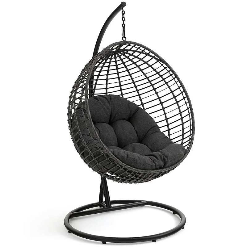 Подвесное уличное кресло Wallaker Hanging Chair Черный Подвесное уличное кресло Wallaker Hanging Chair Черный в Орле | Loft Concept