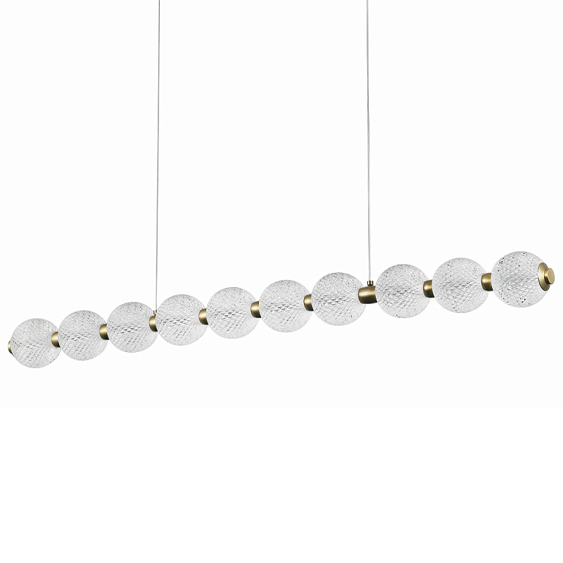 Подвесной линейный светодиодный светильник Crystal Globule Linear Hanging Lamp Прозрачный Бронза Подвесной линейный светодиодный светильник Crystal Globule Linear Hanging Lamp Прозрачный Бронза в Орле | Loft Concept