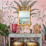 Обои ручная роспись Amazonia Florence Pink dyed silk варинант исполнения - 4 | Loft Concept в Орле