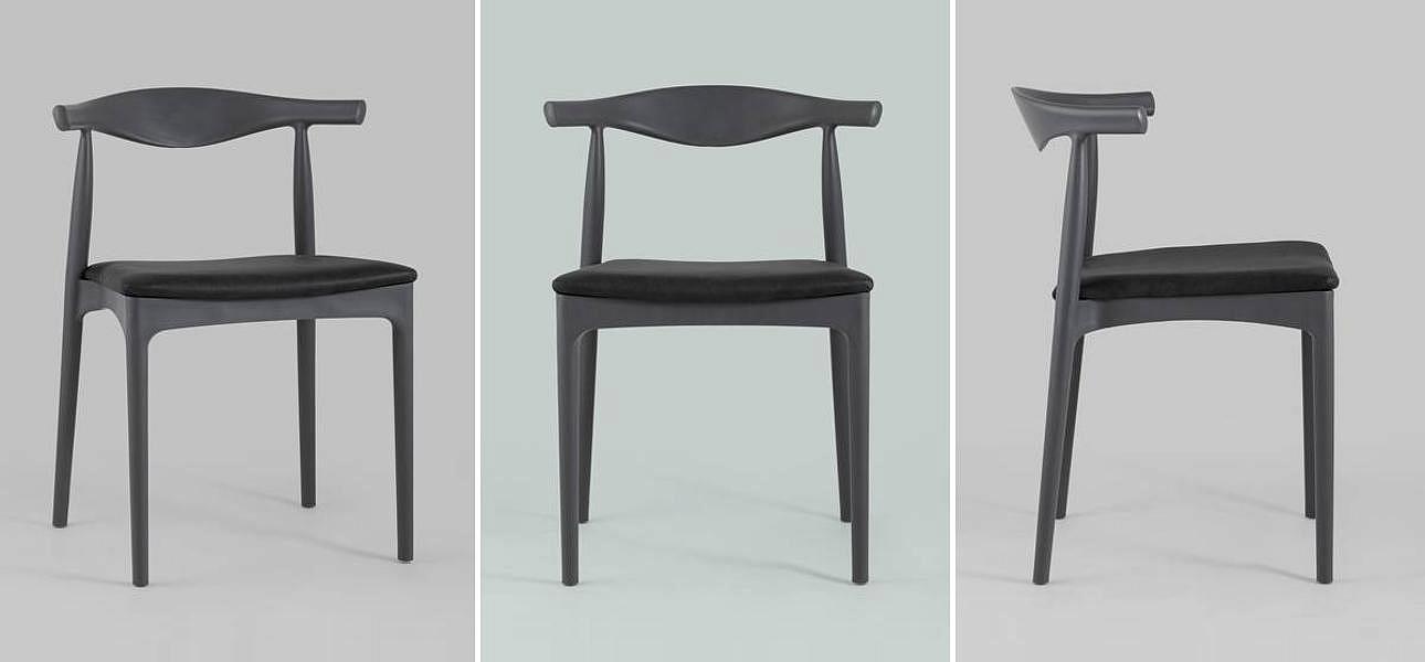 Стул Elbow HANS J.WEGNER с Подлокотником Серый Мягкое Сидение Стул Elbow HANS J.WEGNER с Подлокотником Серый Мягкое Сидение - Loft-Concept в Орле