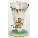 Ваза из фарфора с бронзовой фигуркой ангела Eden Garden porcelain and bronze варинант исполнения - 1 | Loft Concept в Орле