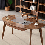 Стол рабочий округлой формы с ящиком  Working Moonnut Table варинант исполнения - 2 | Loft Concept в Орле