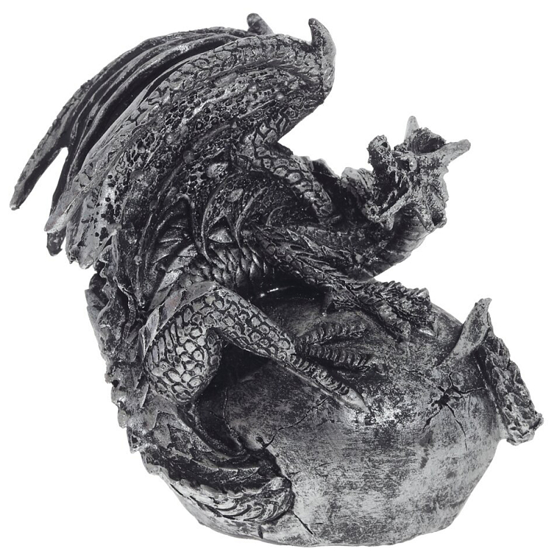 Декоративная статуэтка Дракон Silver Dragon Statuette Черно-серебристый Декоративная статуэтка Дракон Silver Dragon Statuette Черно-серебристый в Орле | Loft Concept