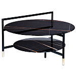 Стол журнальный круглый черный с полкой Inherence варинант исполнения - 1 | Loft Concept в Орле
