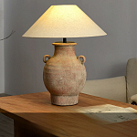 Настольная лампа керамическая с ручками и тканевым абажуром Eastern Tale варинант исполнения - 1 | Loft Concept в Орле